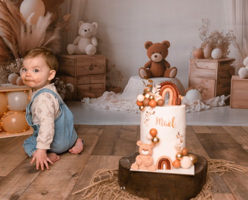 Photo Anniversaire - Smash the cake Nounours