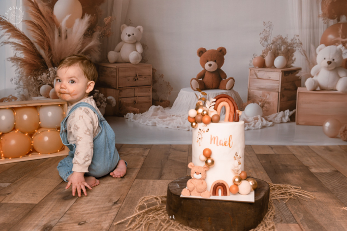 Photo Anniversaire - Smash the cake Nounours